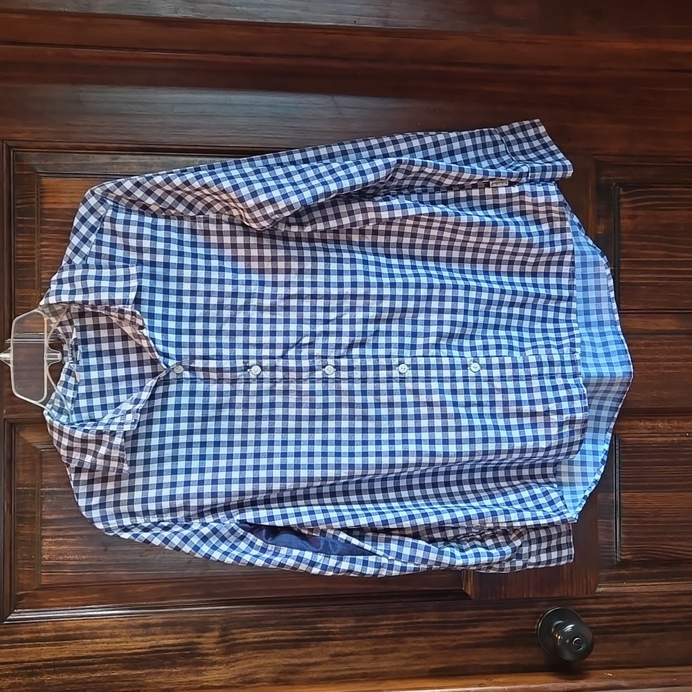 Solumbra mens shirt, medium, blue and white